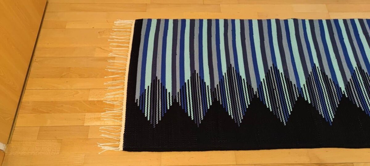 Woven Rug – Striped Triangles – Recycled