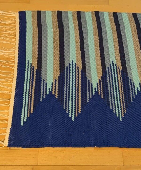 Woven Rug – Striped Triangles – Recycled