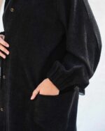 Velvet Textured Long Coat